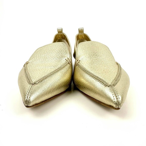 Nicholas Kirkwood Beya Platinum Gold Leather Loafer Size 37.5 / 7.5 - Picture 4 of 12